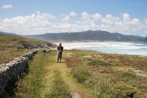 Hiking along the stone wall